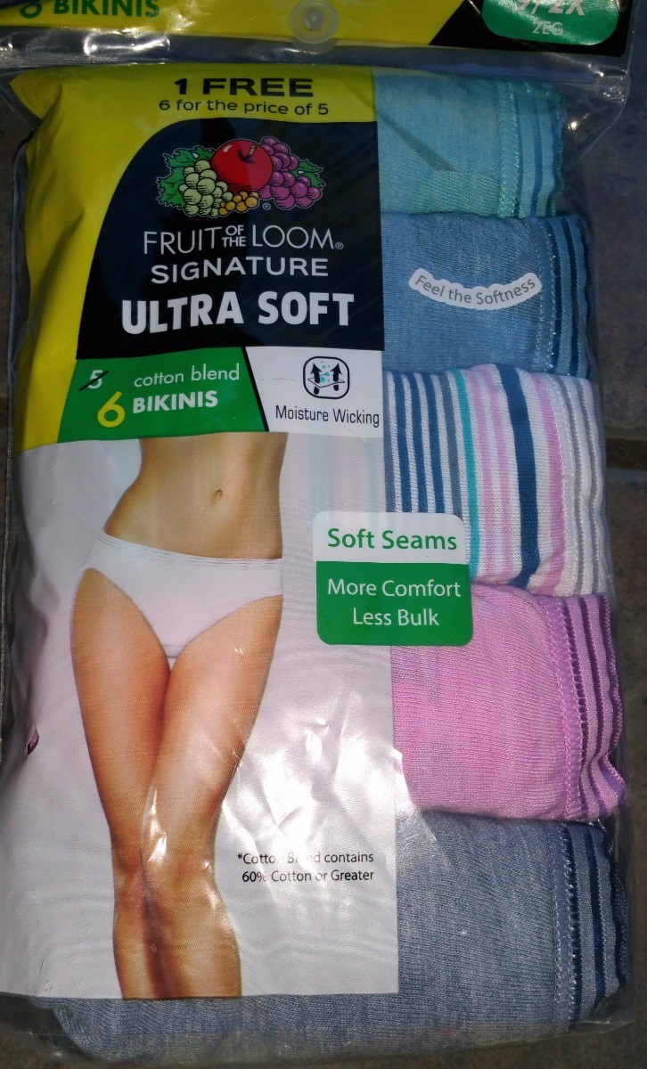 6Pk Fruit of the Loom Signature Ultra Soft Brief-Hipster-Bikini-HiCut 5-11/4X$24