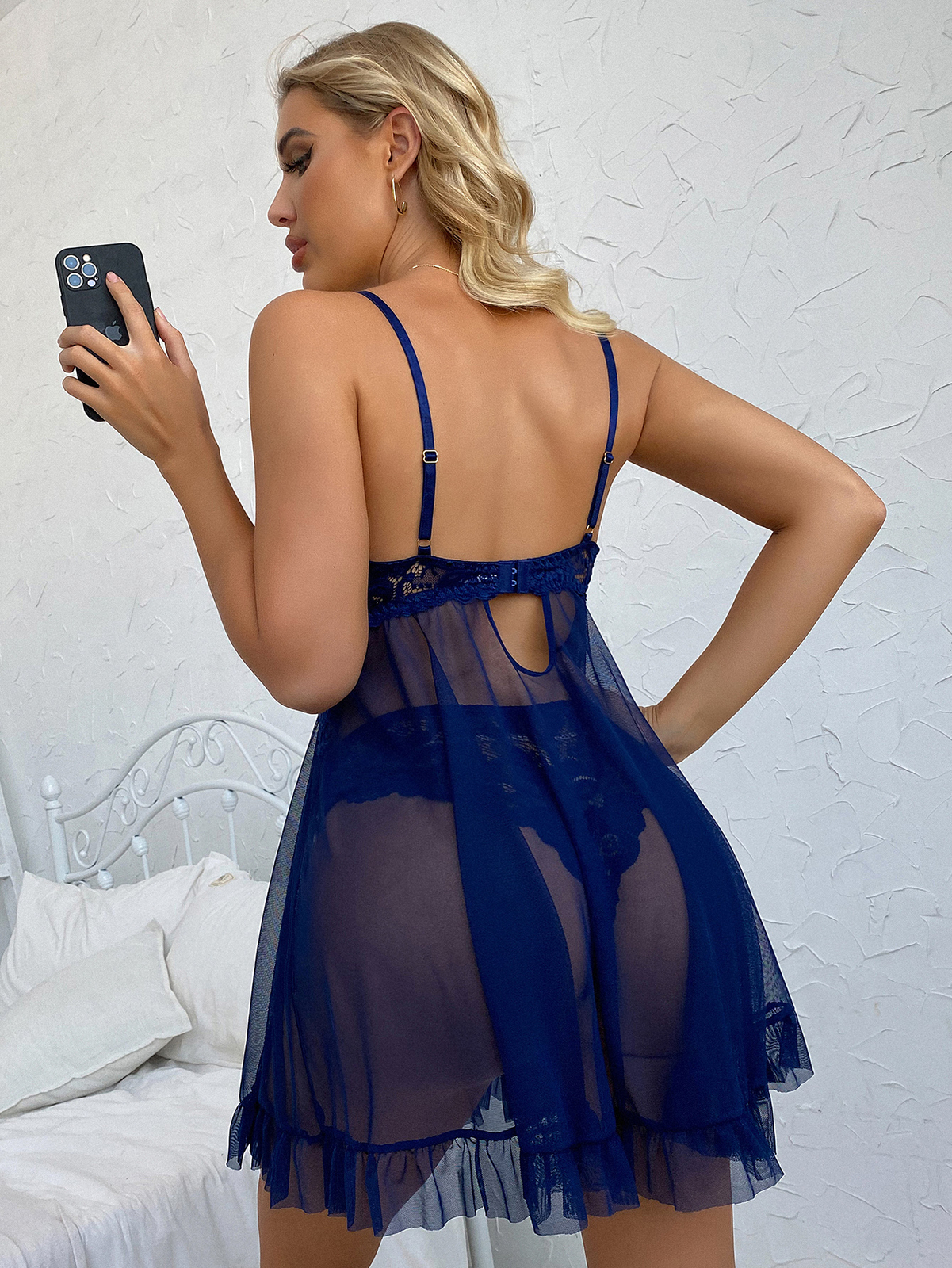 Sexy Lingerie for Women Lace Babydoll Chemise Sleepwear Boudoir Outfits G-string