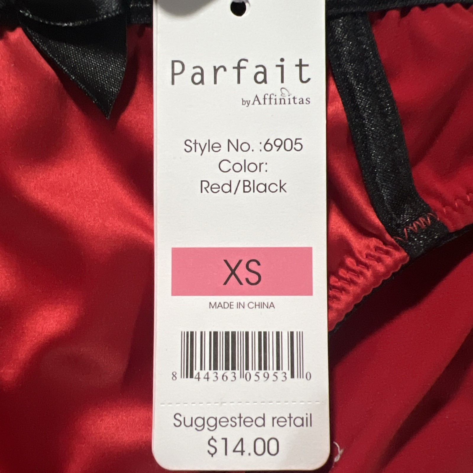 Parfait Affinitas Red/Black Size XS Charlotte Bikini Panty 6905