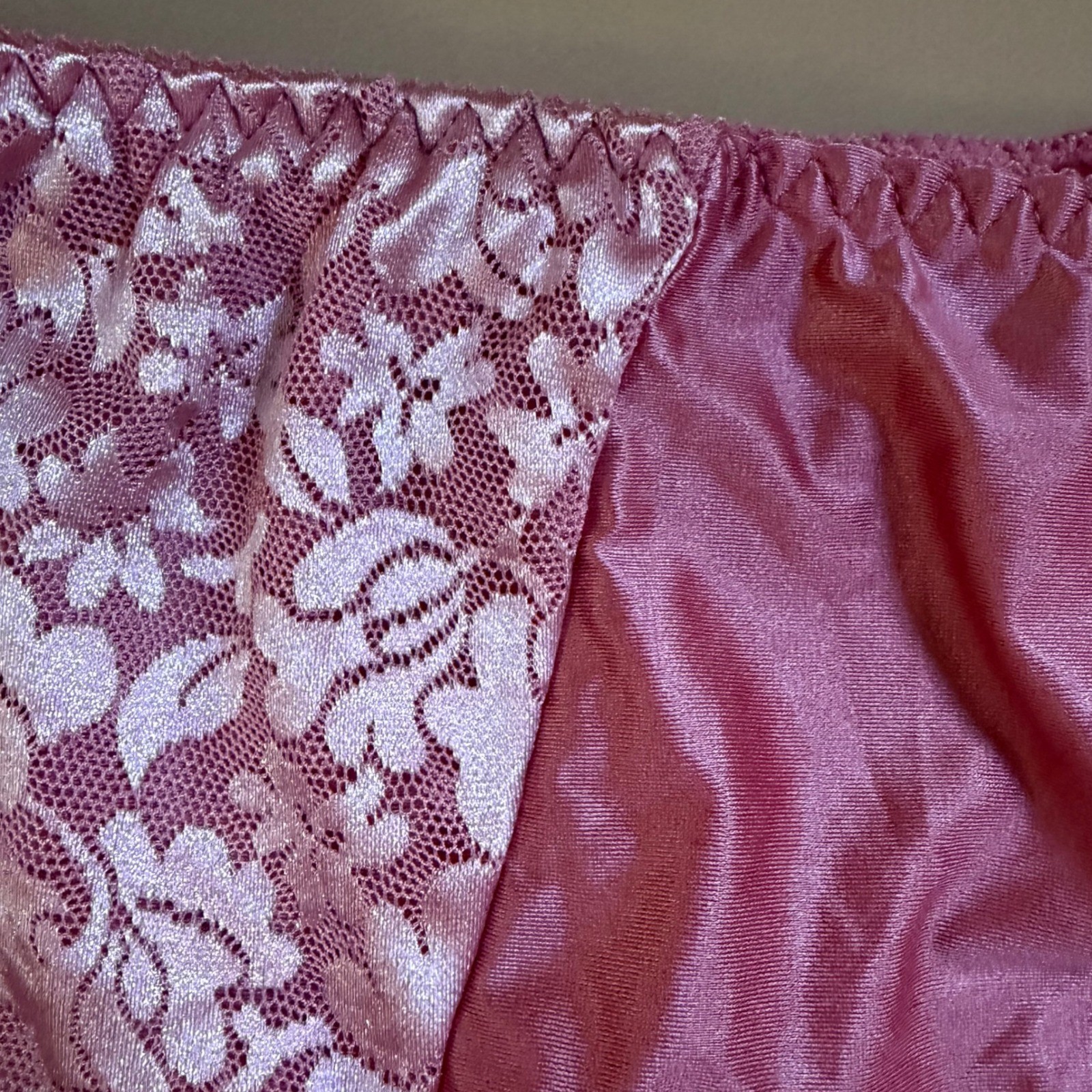 Bali Double Support Brief Panties Pink Floral Lace High Rise 3X 10 DFDBBF NEW