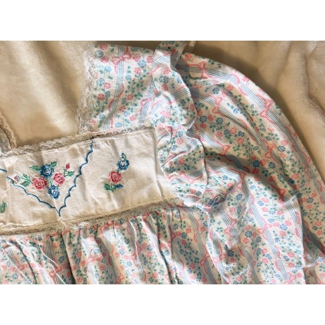 Vintage Dreamy Details long sleeve flannel long nightgown size M