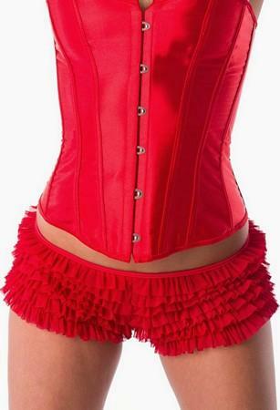 Velvet Kitten Red Ruffle Boy Shorts W/ Bow