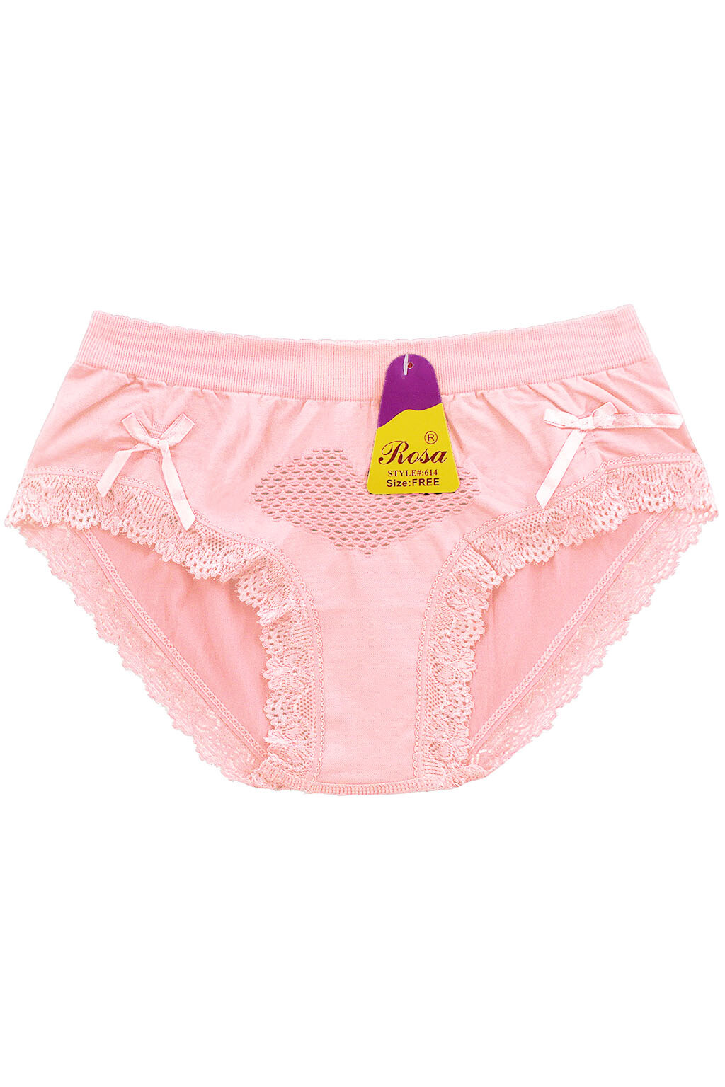 6 Panties Bows Heart Underwear Ladies Briefs Seamless Mixed Color One Size 614