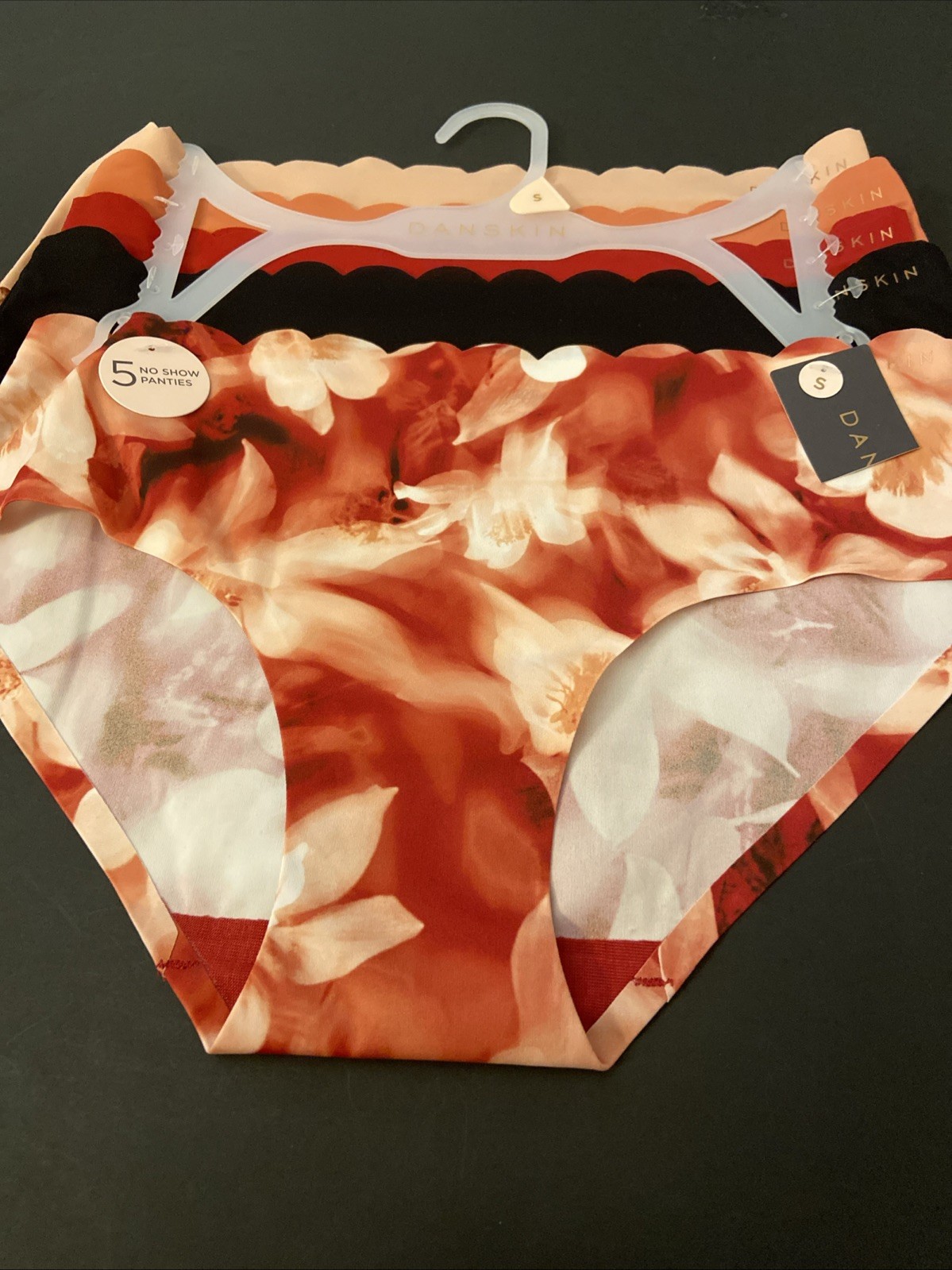 NEW! Danskin 5 PACK ! Assorted Scallop Top Panties/SMALL /MSRP $48