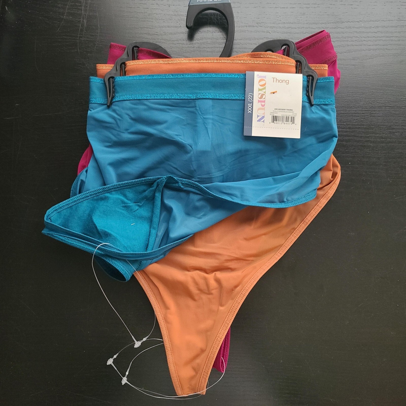 Joyspun 3-Pair Hosiery Thong Womens Underwear Panties Nylon Blend XXXL (22)