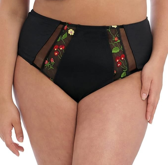 Elomi Womens Samira Brief Bikini Style Underwear Black Size Medium L103204