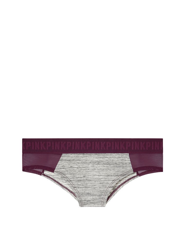 Victoria’s Secret PINK Logo Cheekster Panty Heather Grey/Ruby
