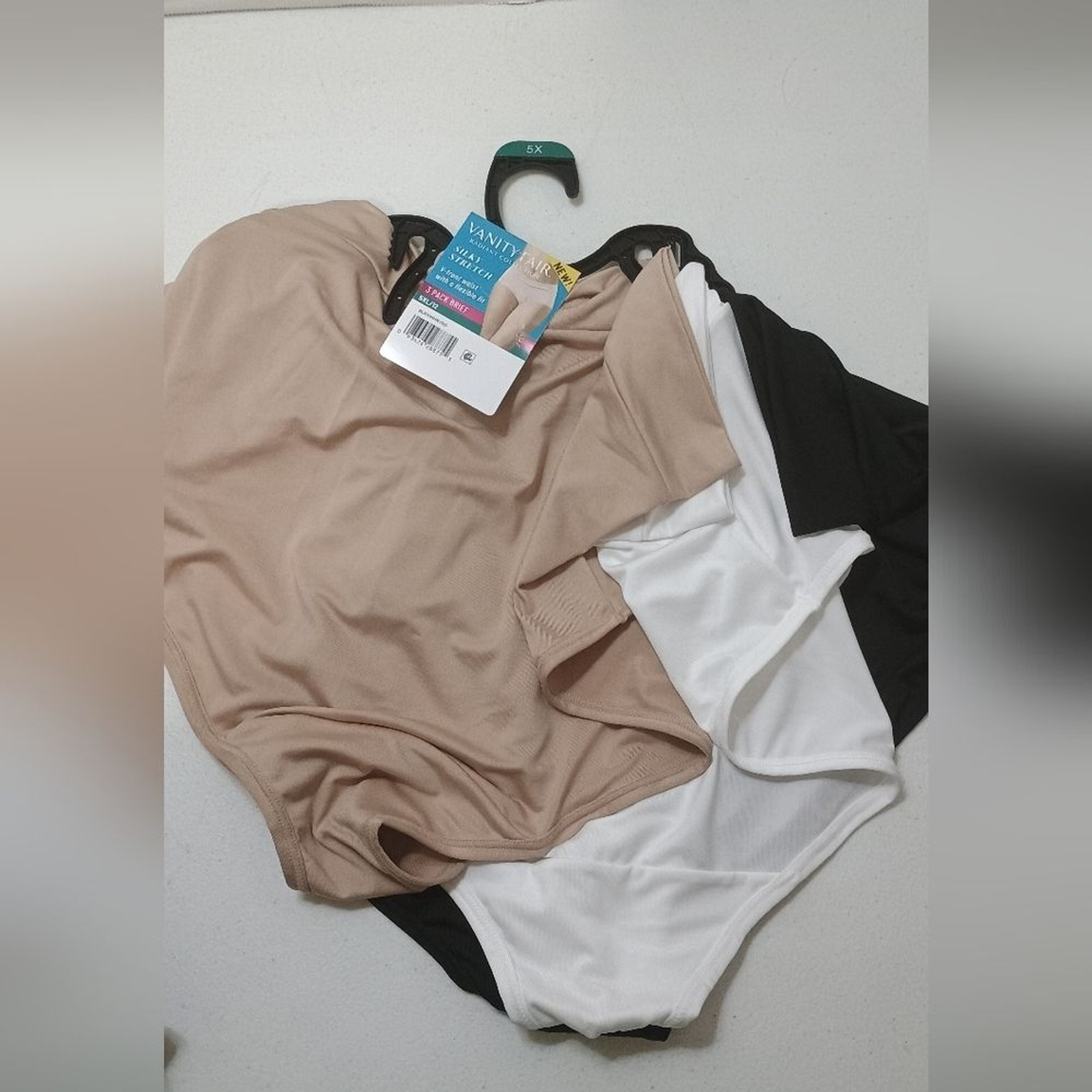 Vanity Fair Radiant Color Silky Stretch 3 Briefs – Tan, Black, White Size 5x