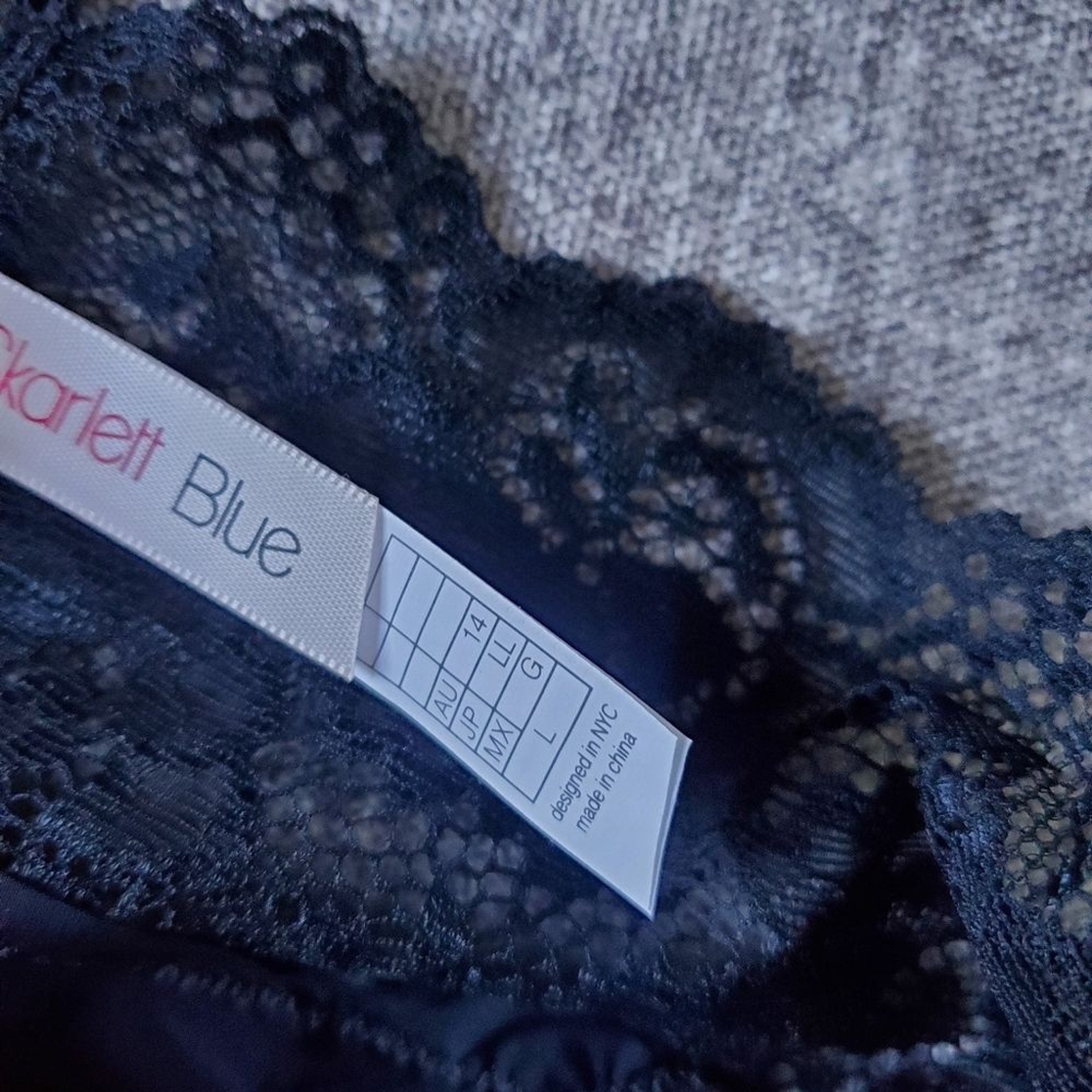 Skarlett Blue 3-Pack Goddess Lace Thongs in Black/Yellow/Purple Size L