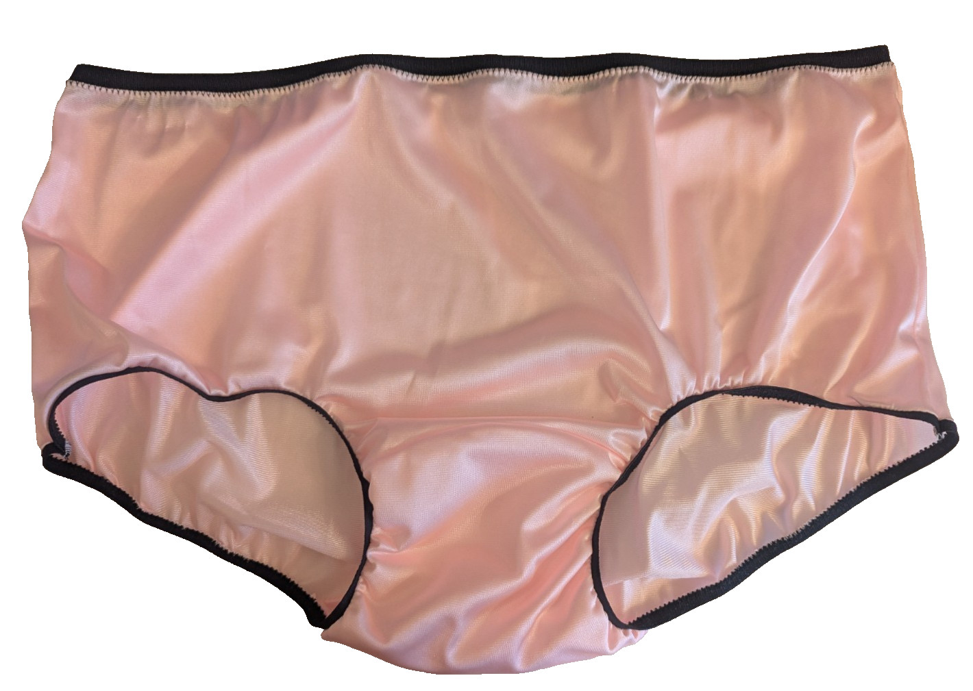 PINK NYLON TRICOT 2 Layer Wider Crotch PANTY * BLACK ELASTICS * 40″ – 50″ 3X **