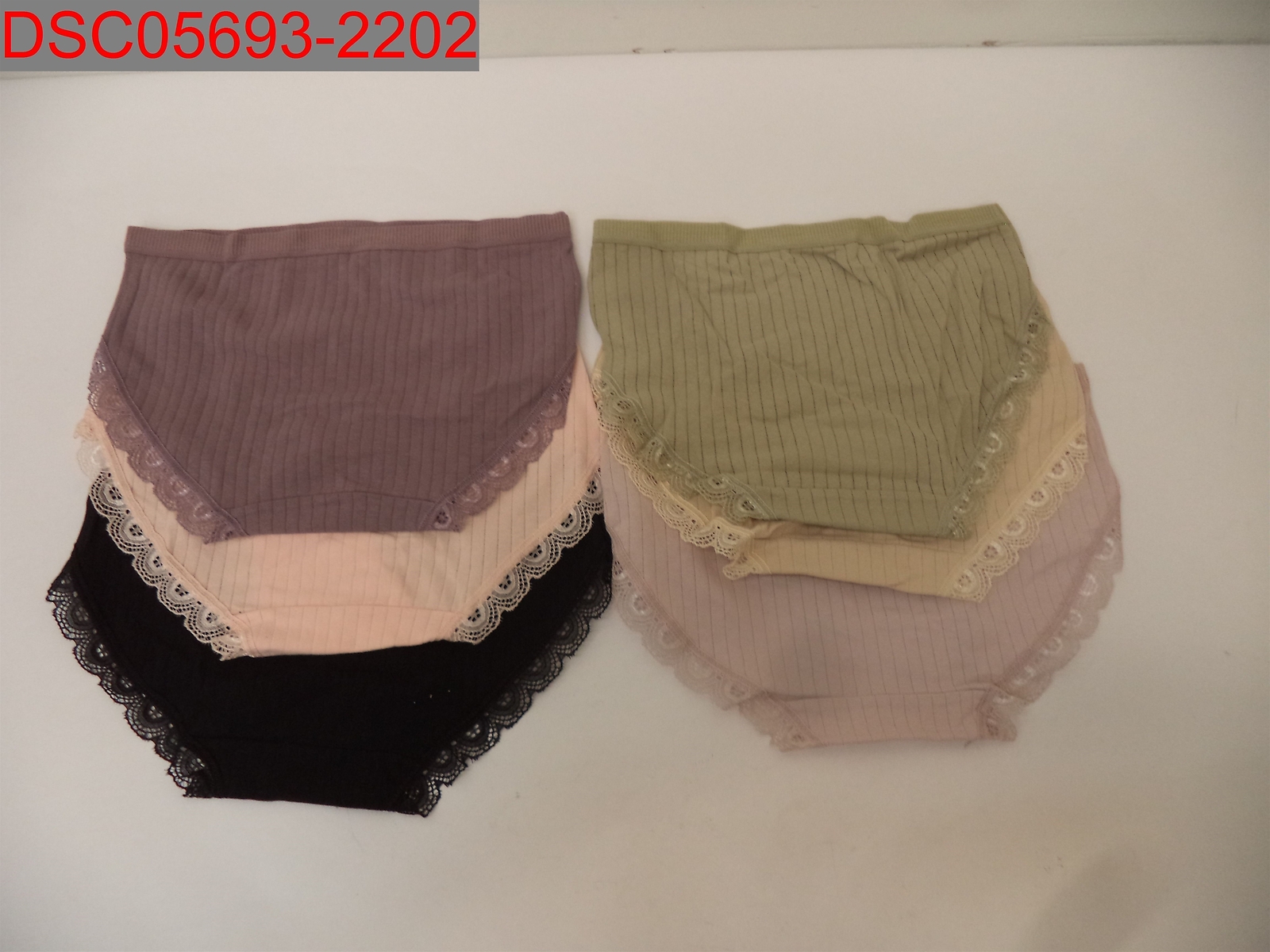Shein Women’s Multicolor 6 Pack Rib Lace Trim Panty Set, Size S B220317094727