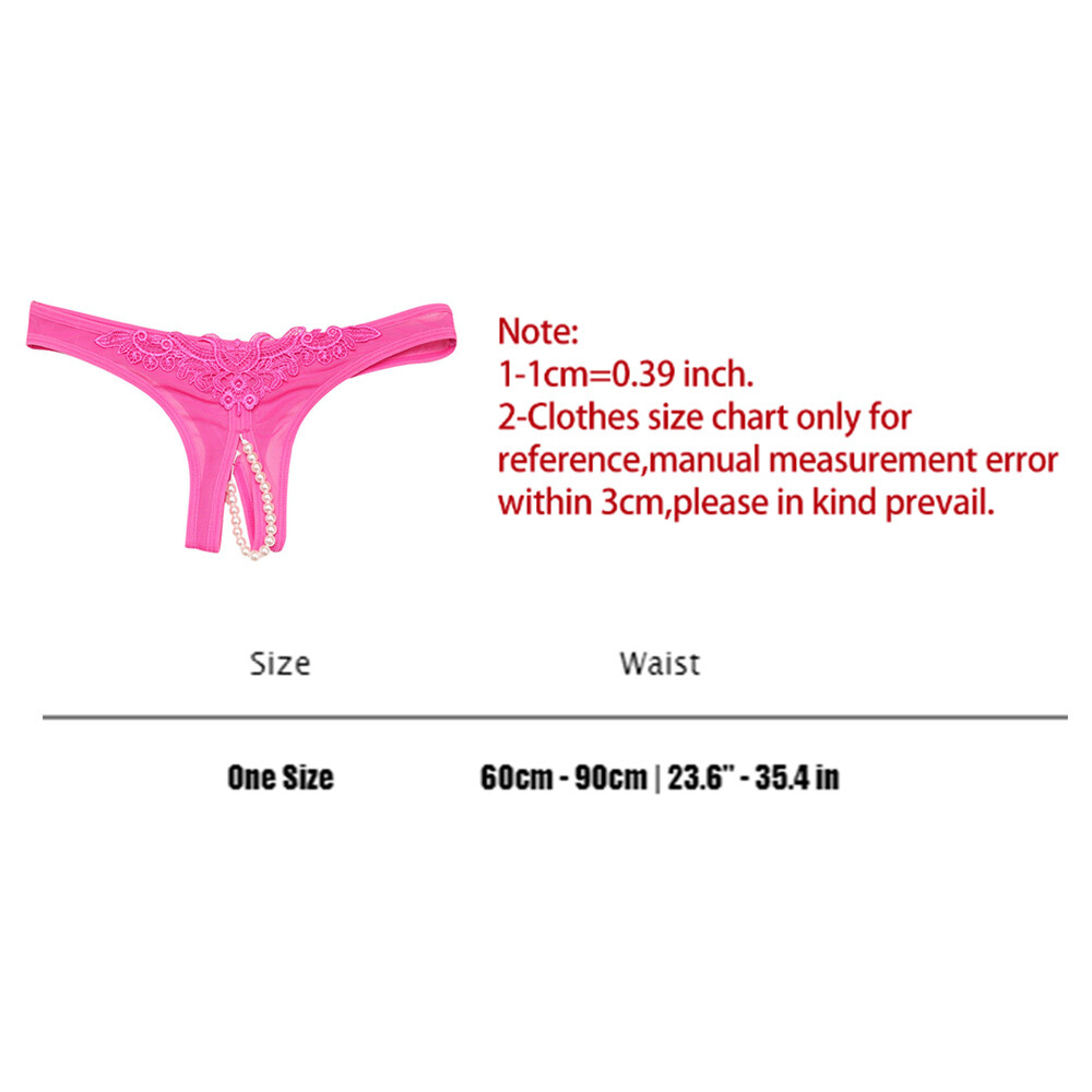 6/3Pack Women’s Crotchless Thongs G-string Knicker Pearl Panties Night Underwear