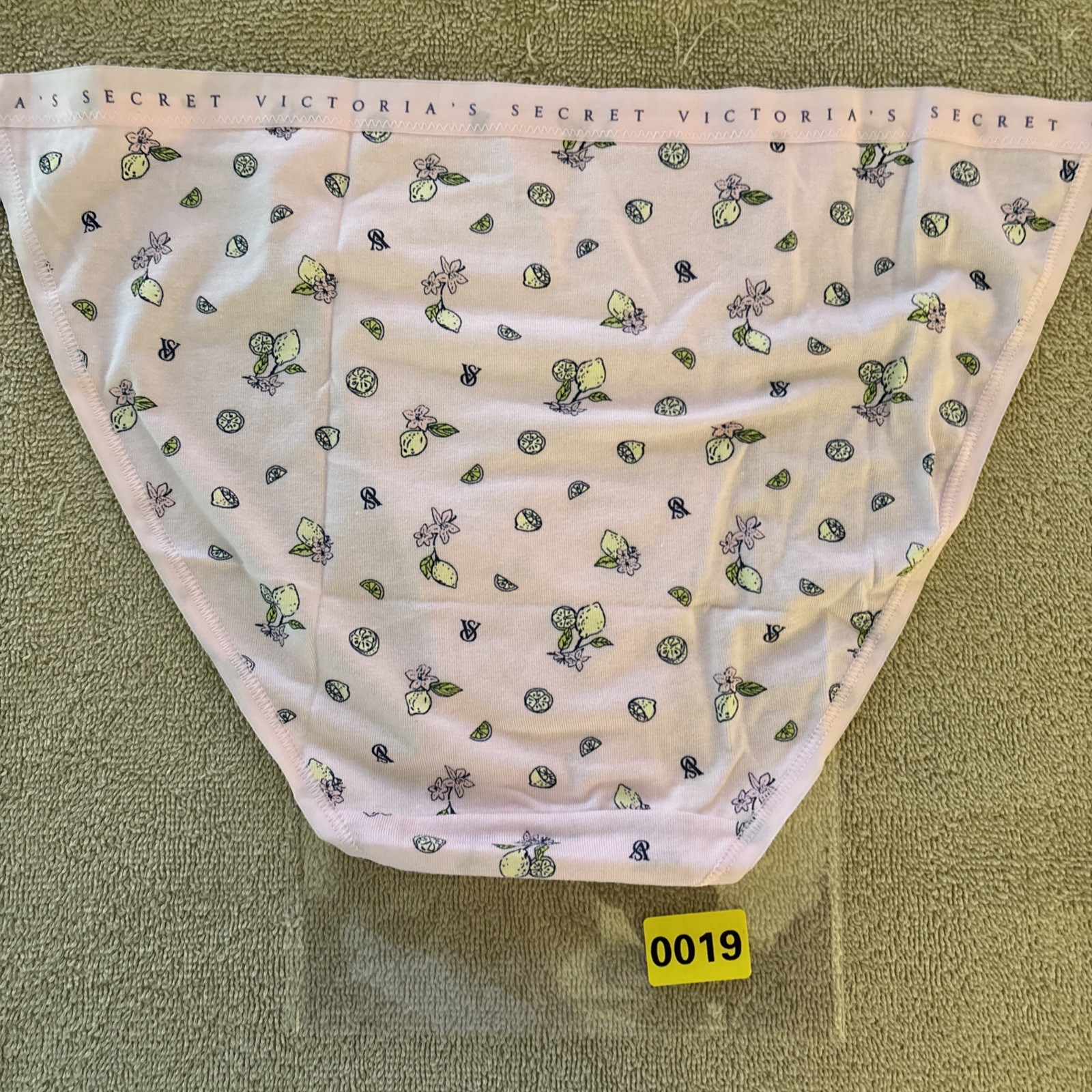 Victoria’s Secret Large, Pink, Lemon, Cotton String Bikini Panty