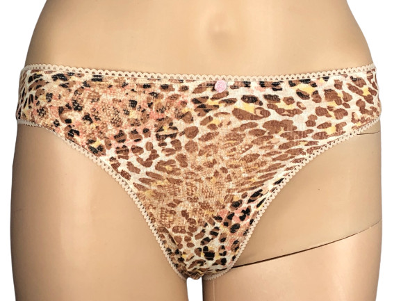 VICTORIA’S SECRET MID RISE COTTON THONG PANTY LACE TRIM LEOPARD XS S M L XL NWT
