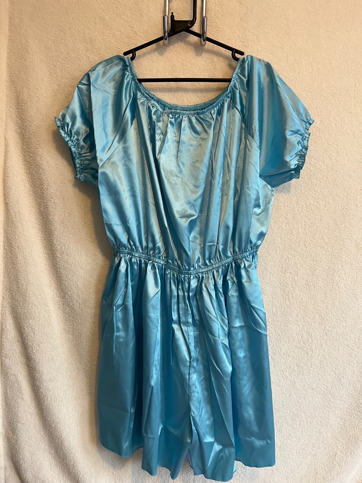 Soft Satin One Piece Romper Teddy Baby Doll Sissy CD TV Waist 36” – 52”