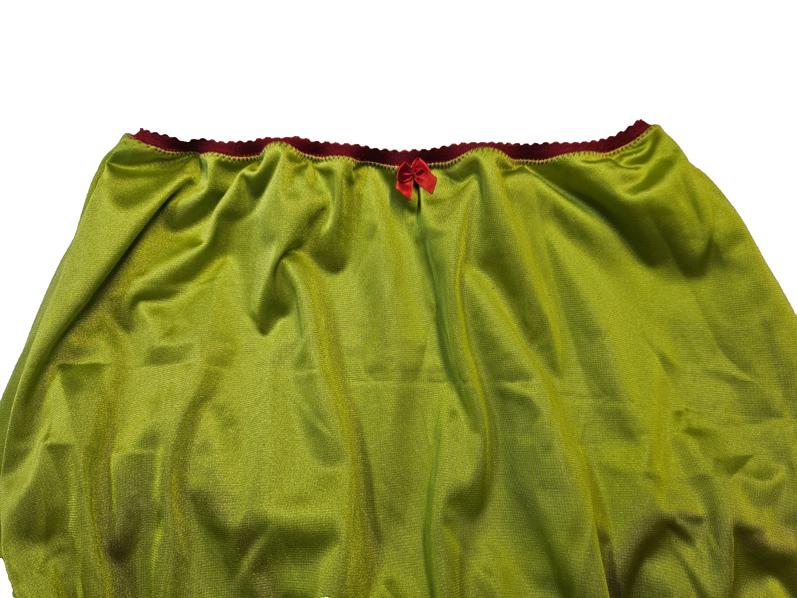 GREEN & RED Nylon Tricot NO LACE Bubble Bloomer & PANTY 2 LAYER 27-42 **
