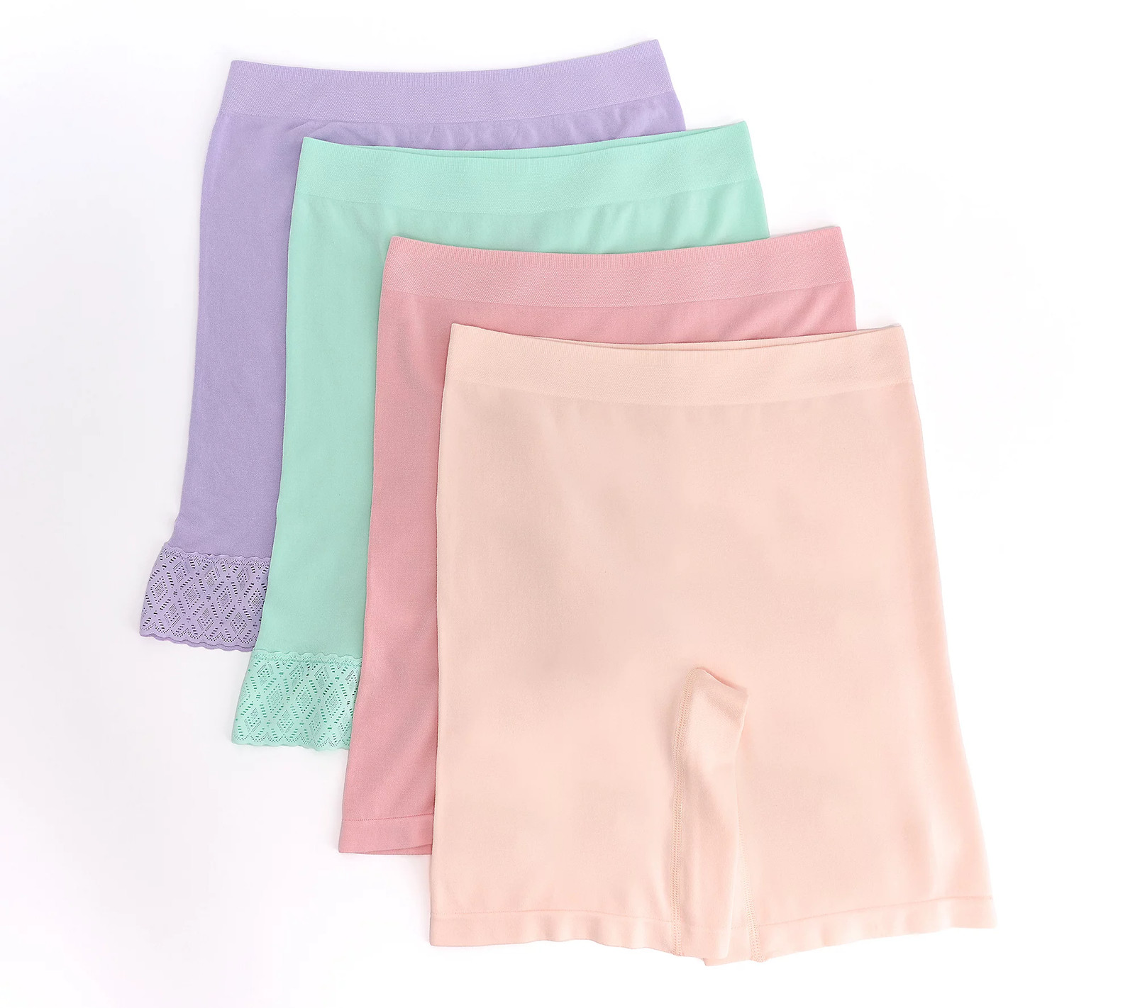 Breezies Comfort Breeze Set of 4 Seamless Long-Leg Panty Pastel Pack S New