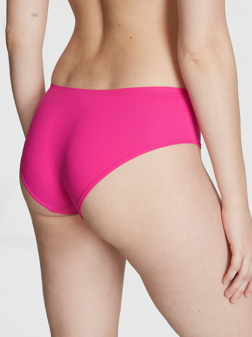 L Hot Bold Bright Pink Seamless Victorias Secret PINK Hipster Hiphugger Pantie