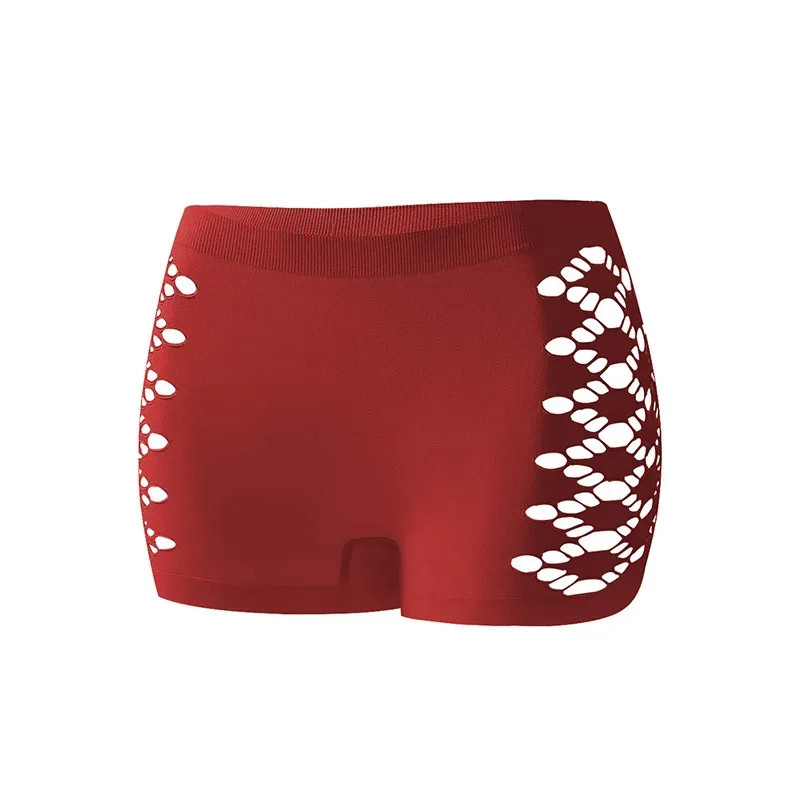 Mid-waist Hollow Out Panties Women Breathable Comfortable Lady Boyshort Knit.