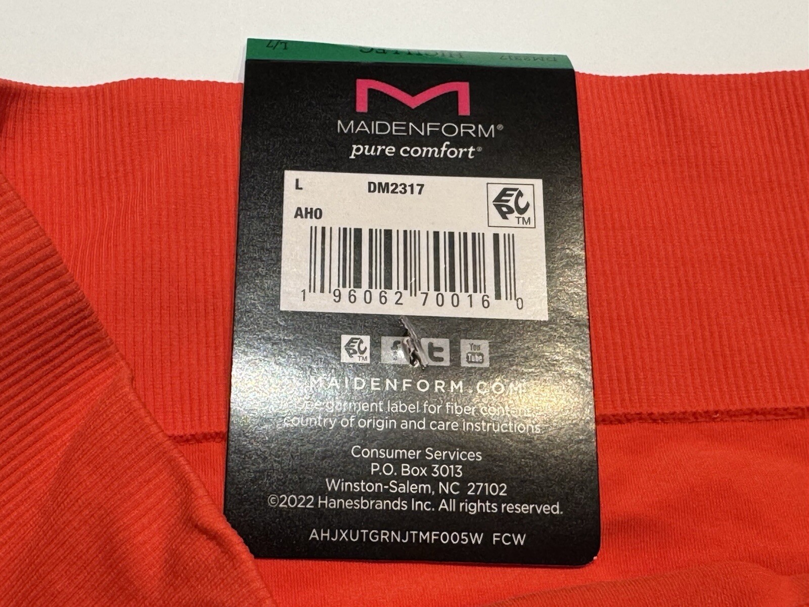 NWT 2 Pairs Maidenform Pure Comfort High Leg Bikini Panties DM2317 L 7 Red