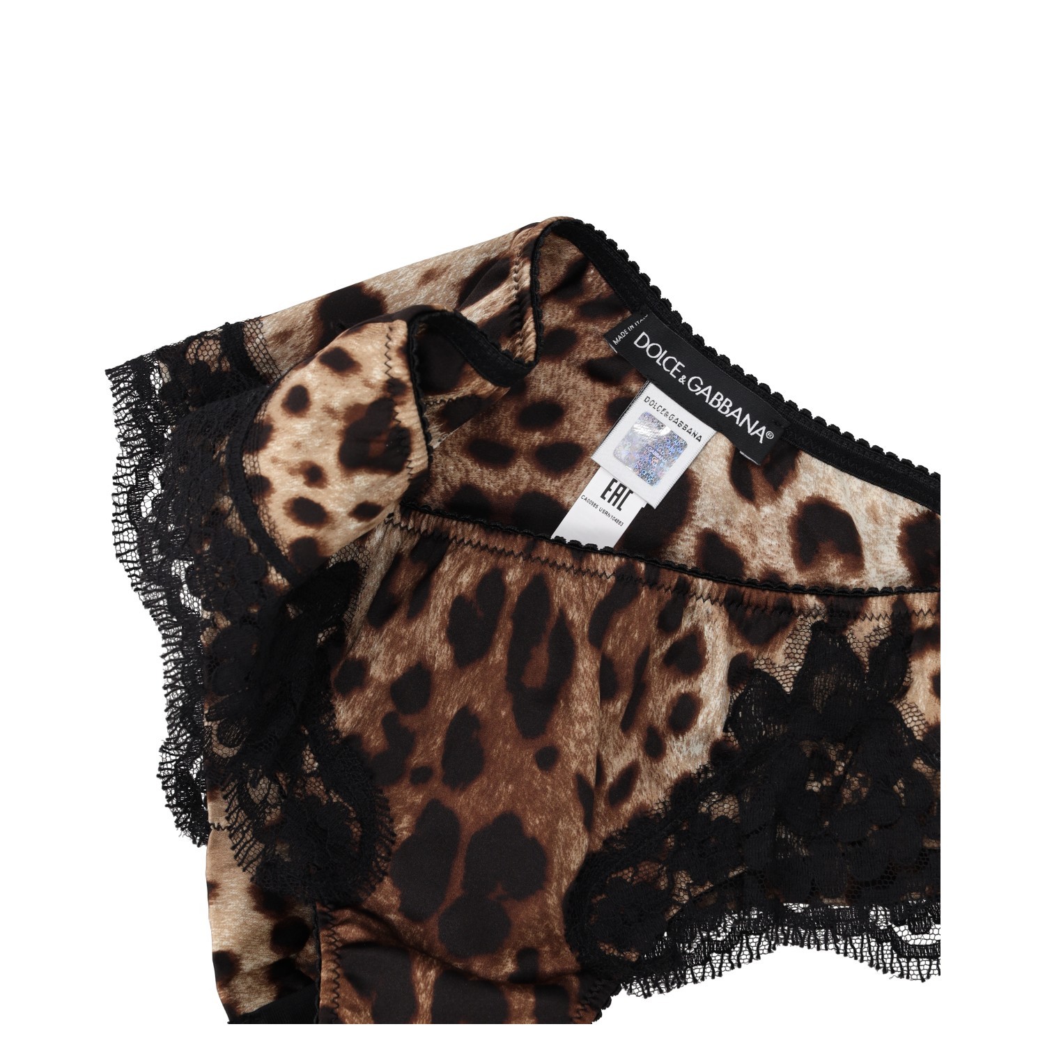 DOLCE & GABBANA Womens Brief Sheer Panel Lace LEOPARD Knickers Size XL RRP 235
