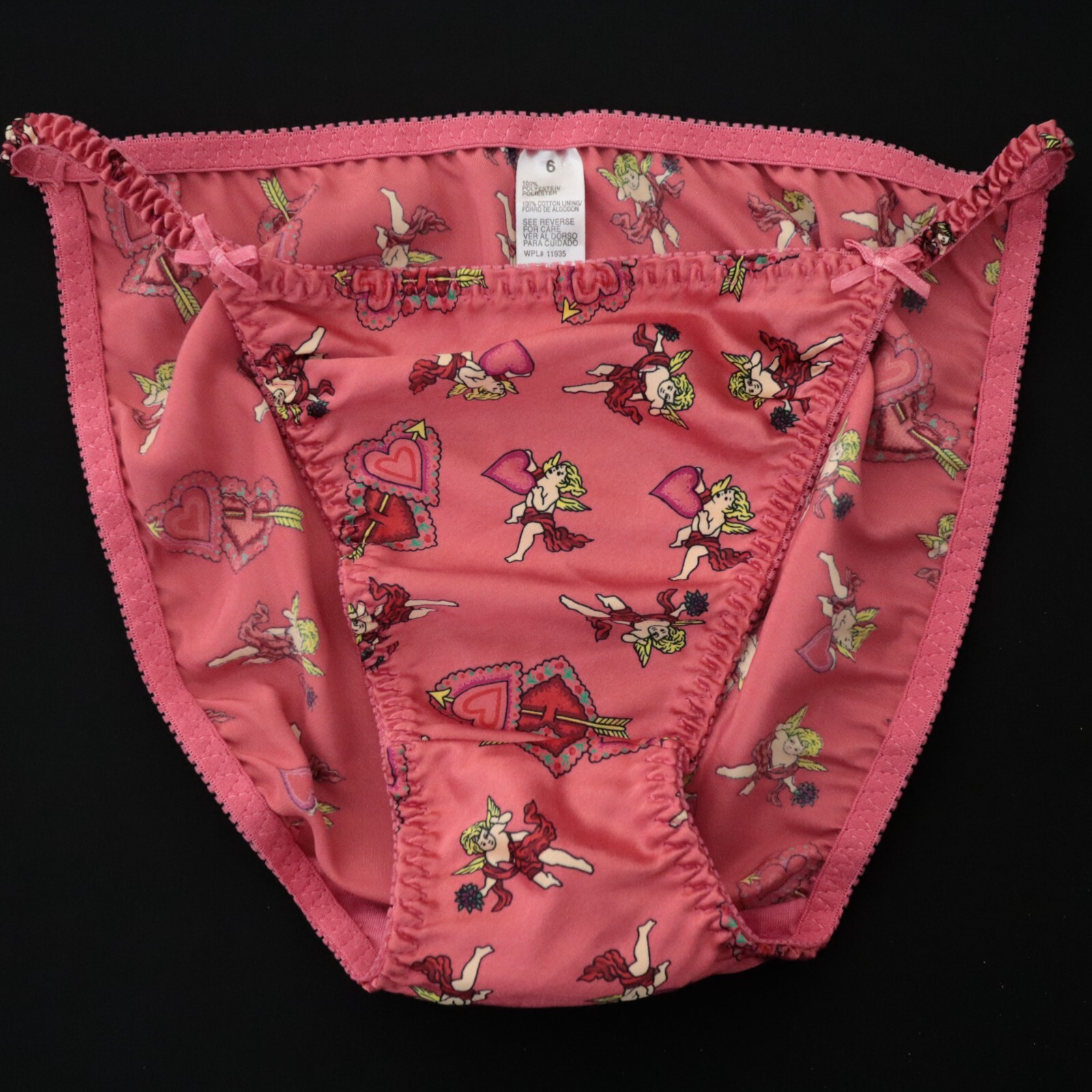 NEW Delicates VTG JC Penney Polyester Satin String Bikini Panty MEDIUM
