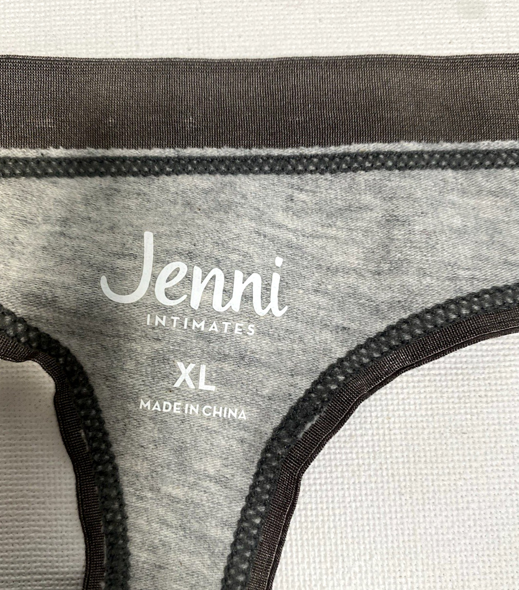 2 Pairs Jenni Thong Panties Womens XL X-Large Gray w/Stars & Leopard w/Lace trim