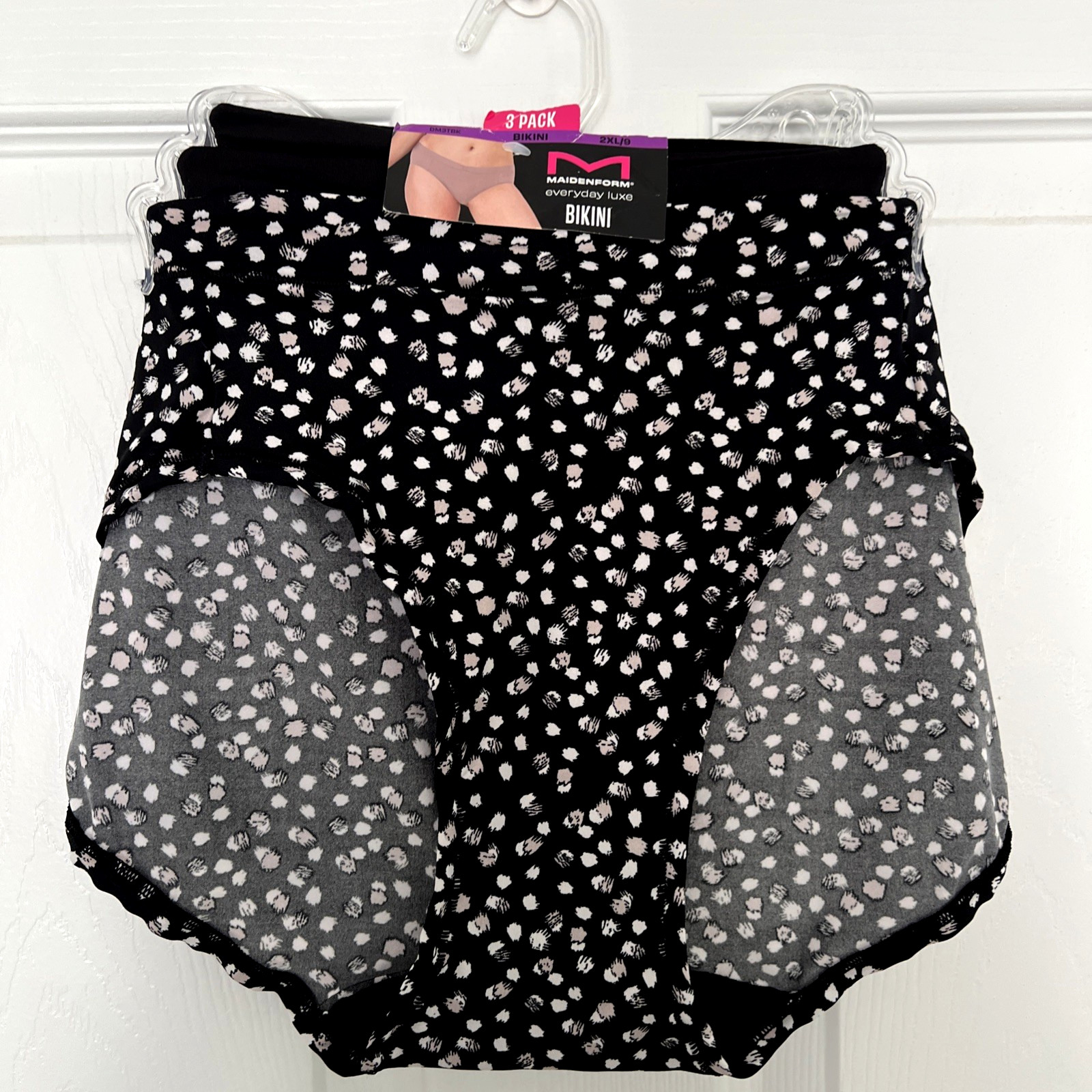 NEW 3 Pack Maidenform Everyday Luxe Bikini Panties 2XL/9 Multi-Color DM3TBK