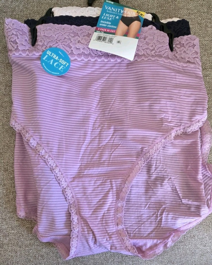 Vanity Fair Radiant Light & Luxe Lace Top Hi cut Panties-Pack Of 3-Size 12/5XL