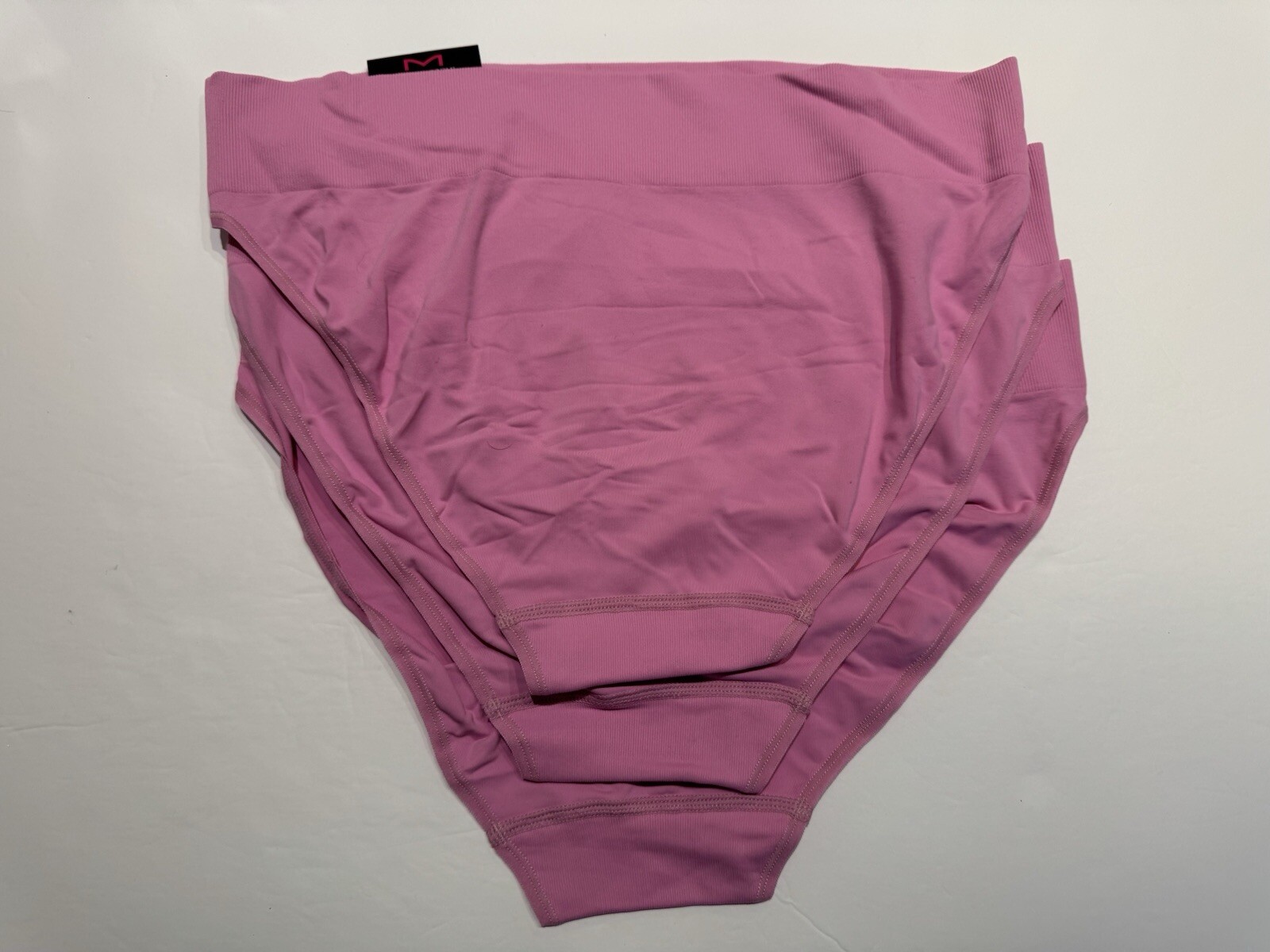 NWT Maidenform Pure Comfort High Leg Bikini Panties DM2317 XL 8 Pink 3 PAIRS