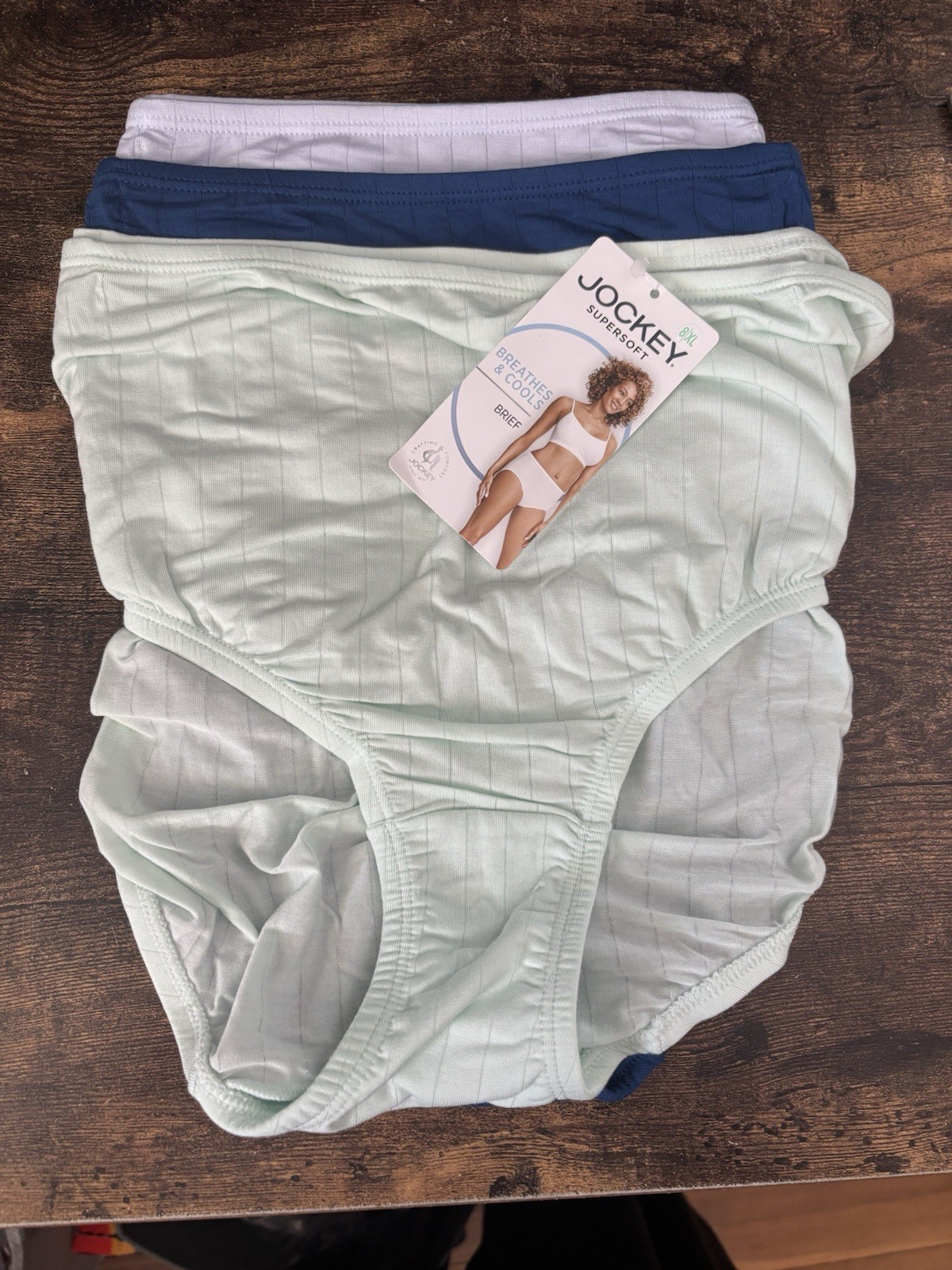 NWT Women’s Jockey Size 8 or X-Large Modal Stretch Supersoft Brief Panty 3 Pack