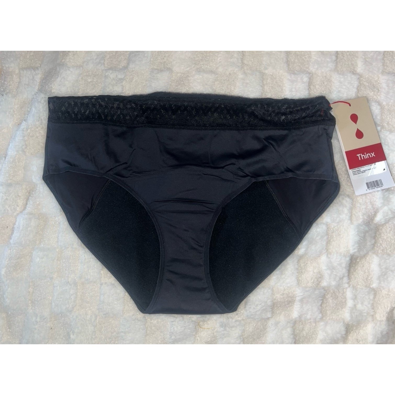 Thinx Hiphugger Period Underwear Black Lace Super Absorbency 3X NWT