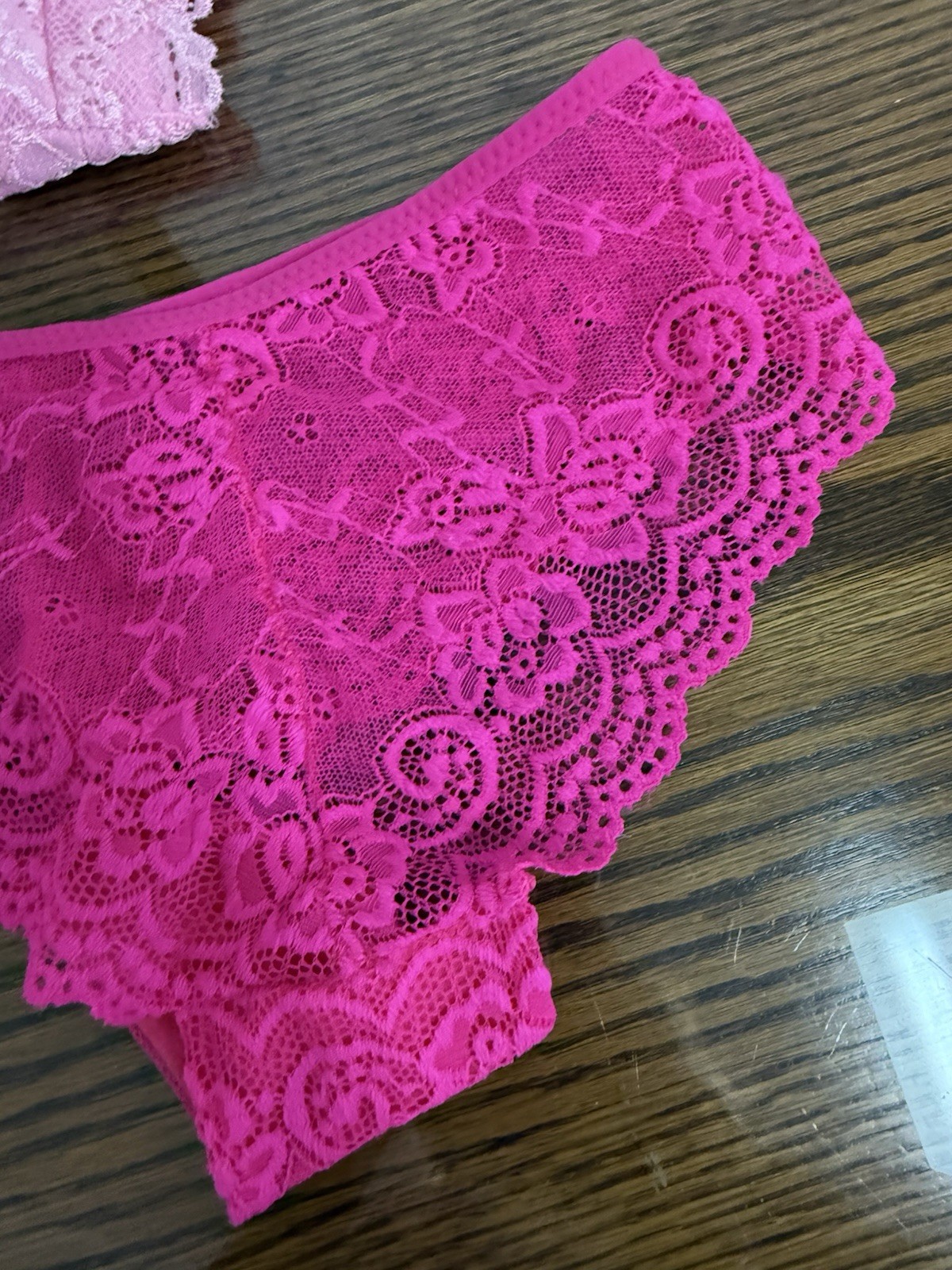 Womens – – Hot Pink Lacy Panties/Undergarment – Size Med