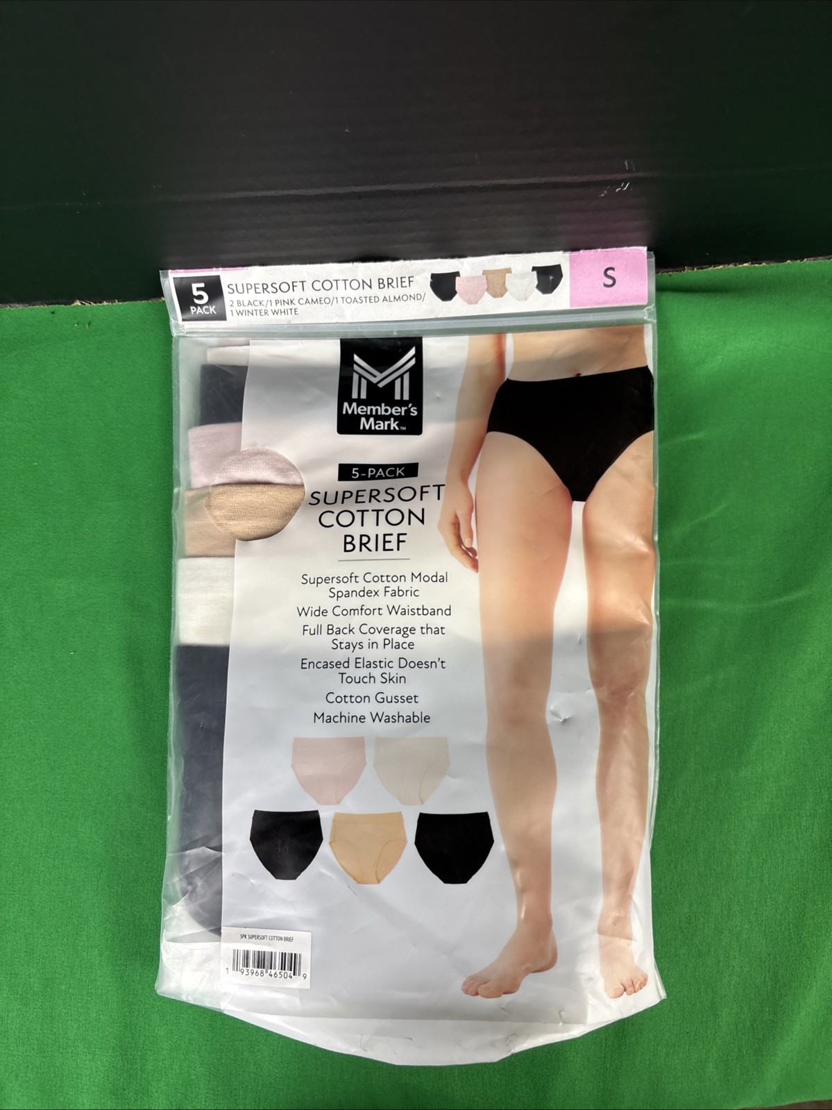 Member’s Mark Women’s 5-Pack Supersoft Brief Size Small Neutrals