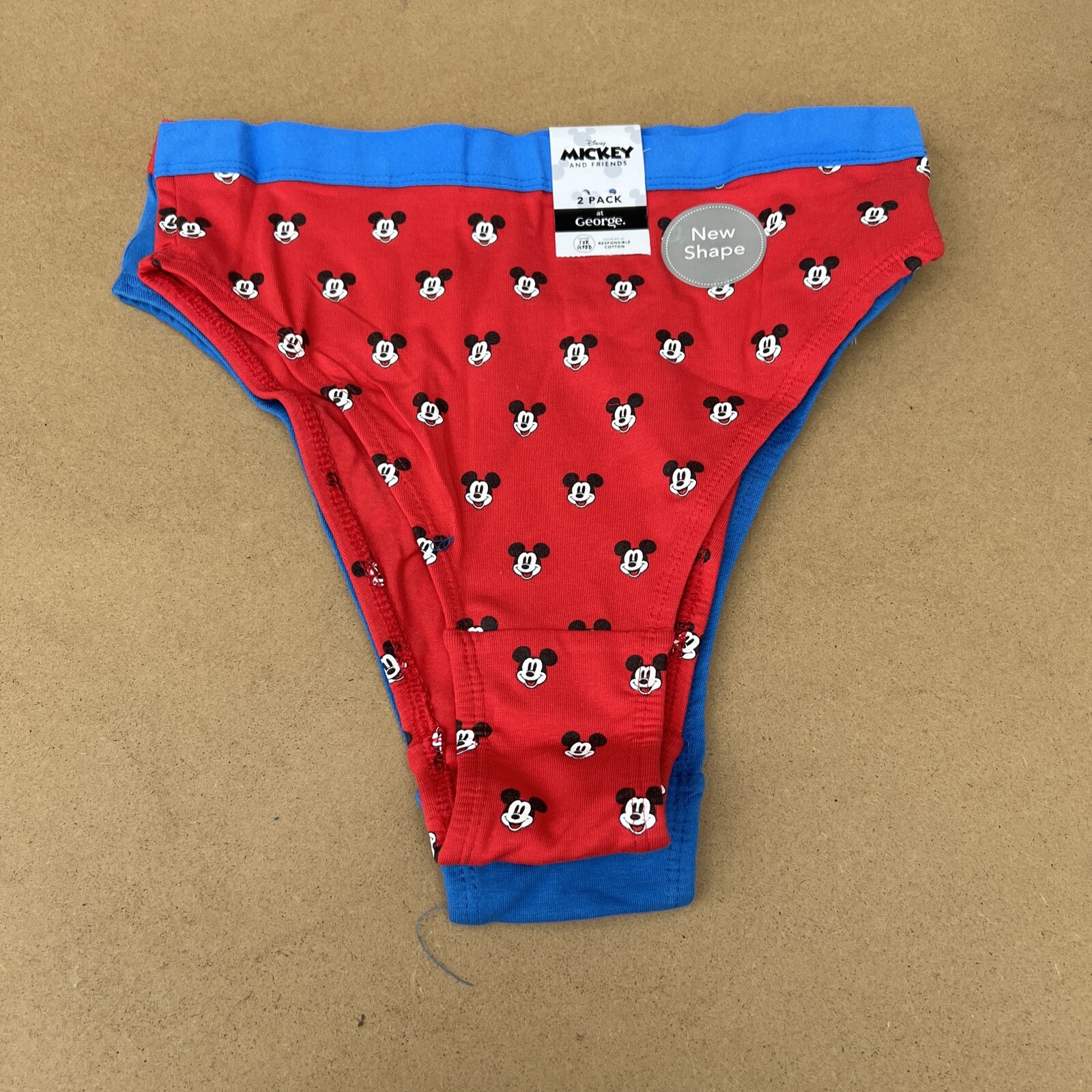 pack 2 Mickey Mouse High Leg knickers panties size 8 BNWT