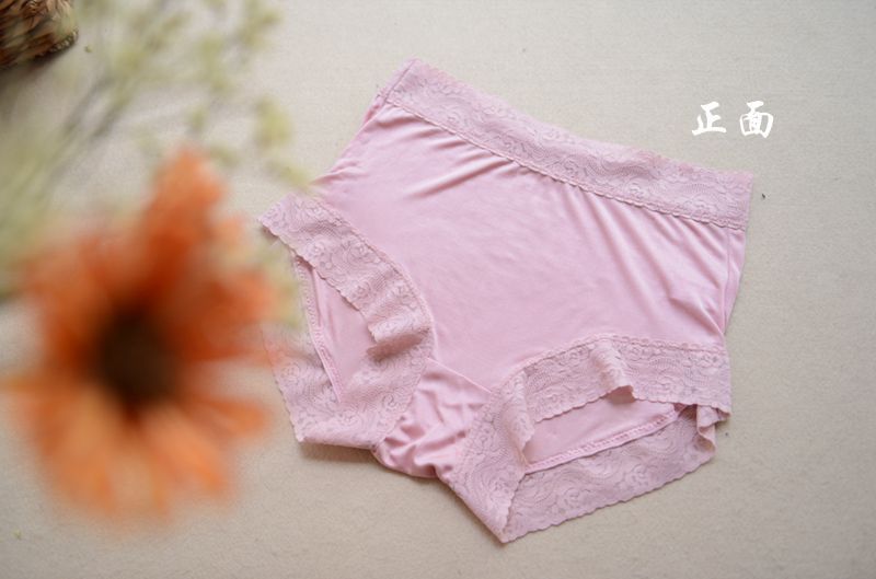 7 Pairs Women 100%Silk Double Knitted Waist Briefs Panties Underwear Bikini Lace