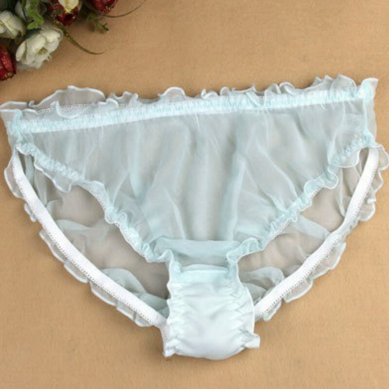 Womens 100% Silk Ruffle Frilly Bikinis Briefs Panties Knaughty Knickers Hotwife