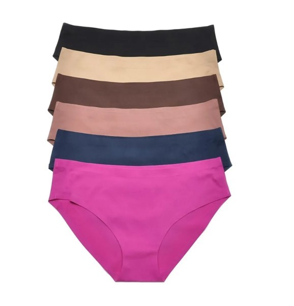 Women’s Bikini Laser Cut Smooth Microfiber Stretch Solid Brief Panties 12 Pack