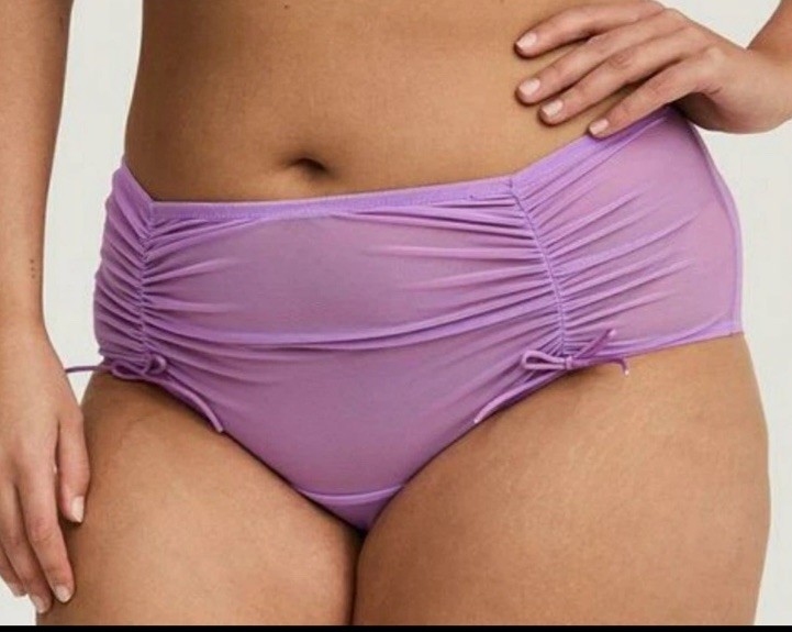 Torrid Purple Lavender Ruched Bow Sheer Mesh Cheeky Panty Plus Size 4 4X, 26