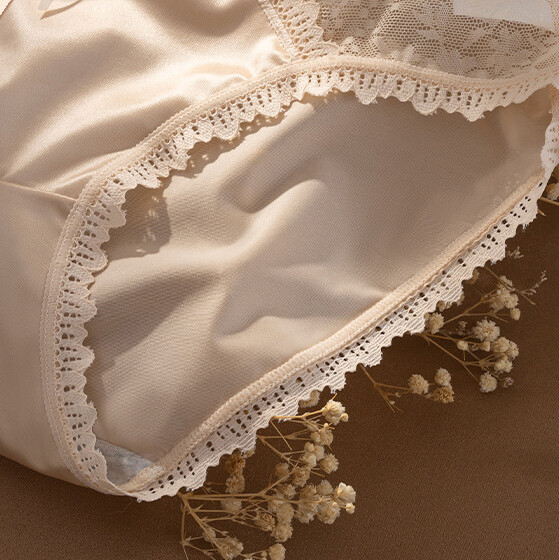5PCS/LOT Sexy Womens Satin Panties Brief Lace Ladies French Underwear Lingeries