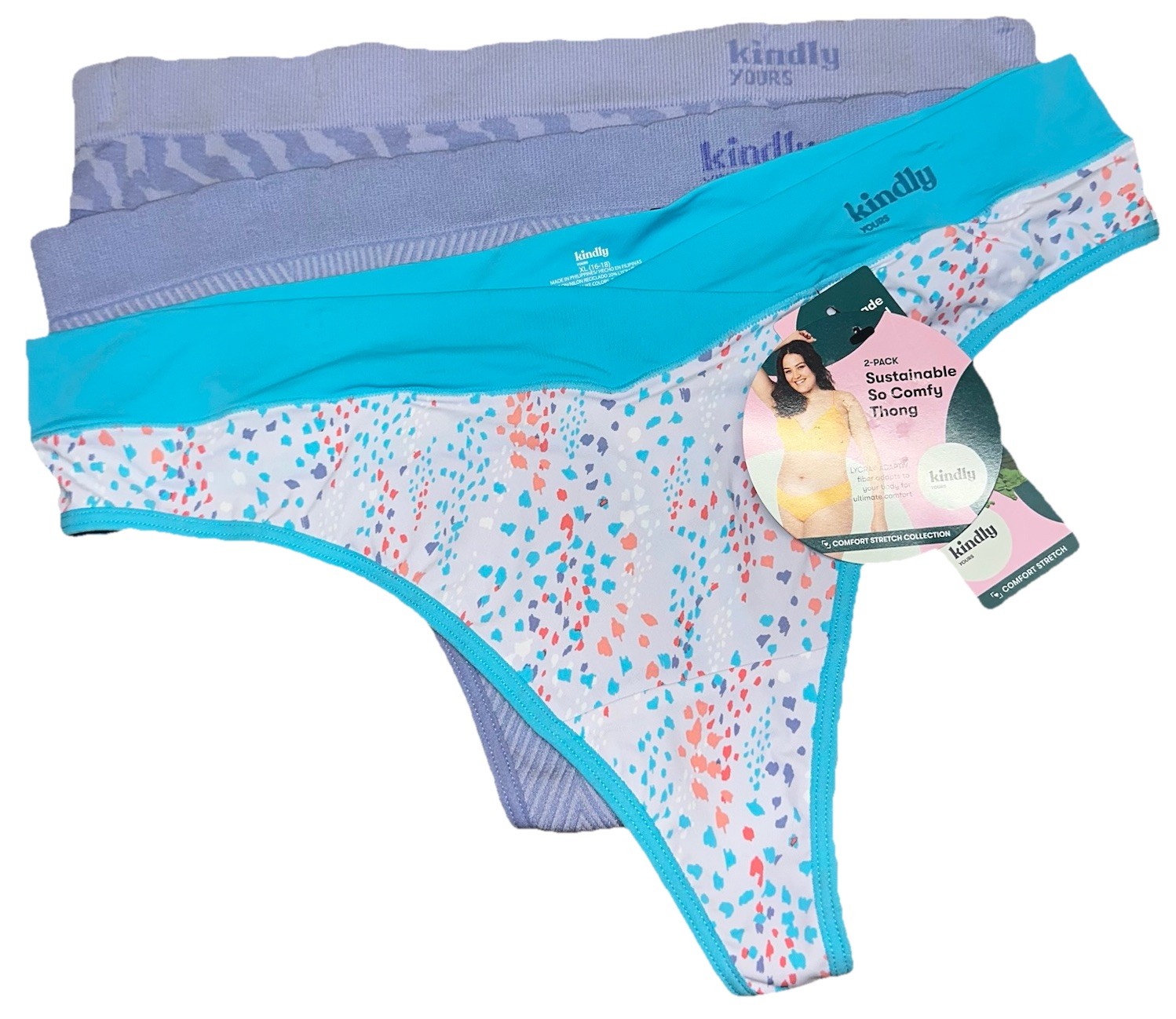 Kindly Yours Thong Underwear Crossover Seamless Mixed 3-Pack Lot New Women’s XL