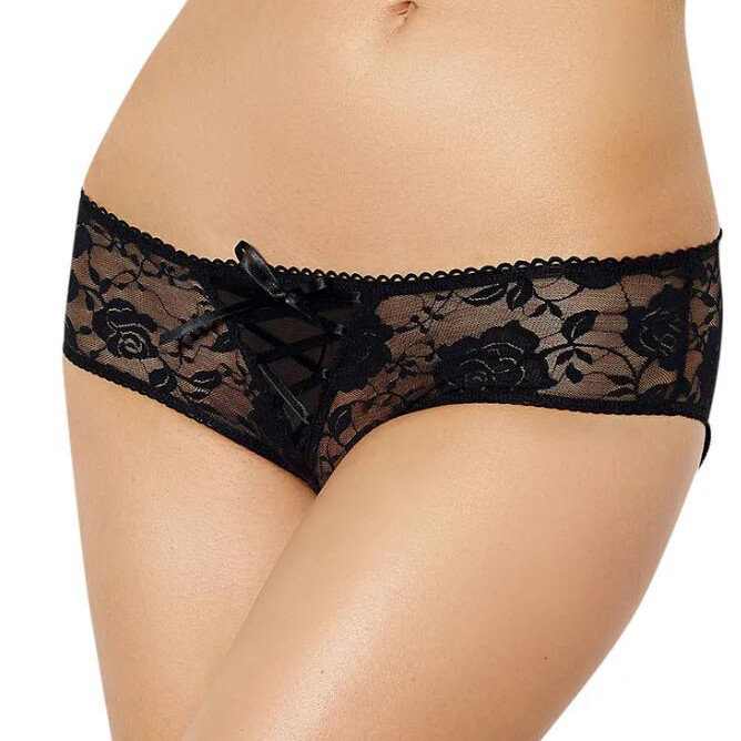Sexy Ladies Womens Crotchles Panties Lace Sheer Bikini Briefs Underwear Intimate