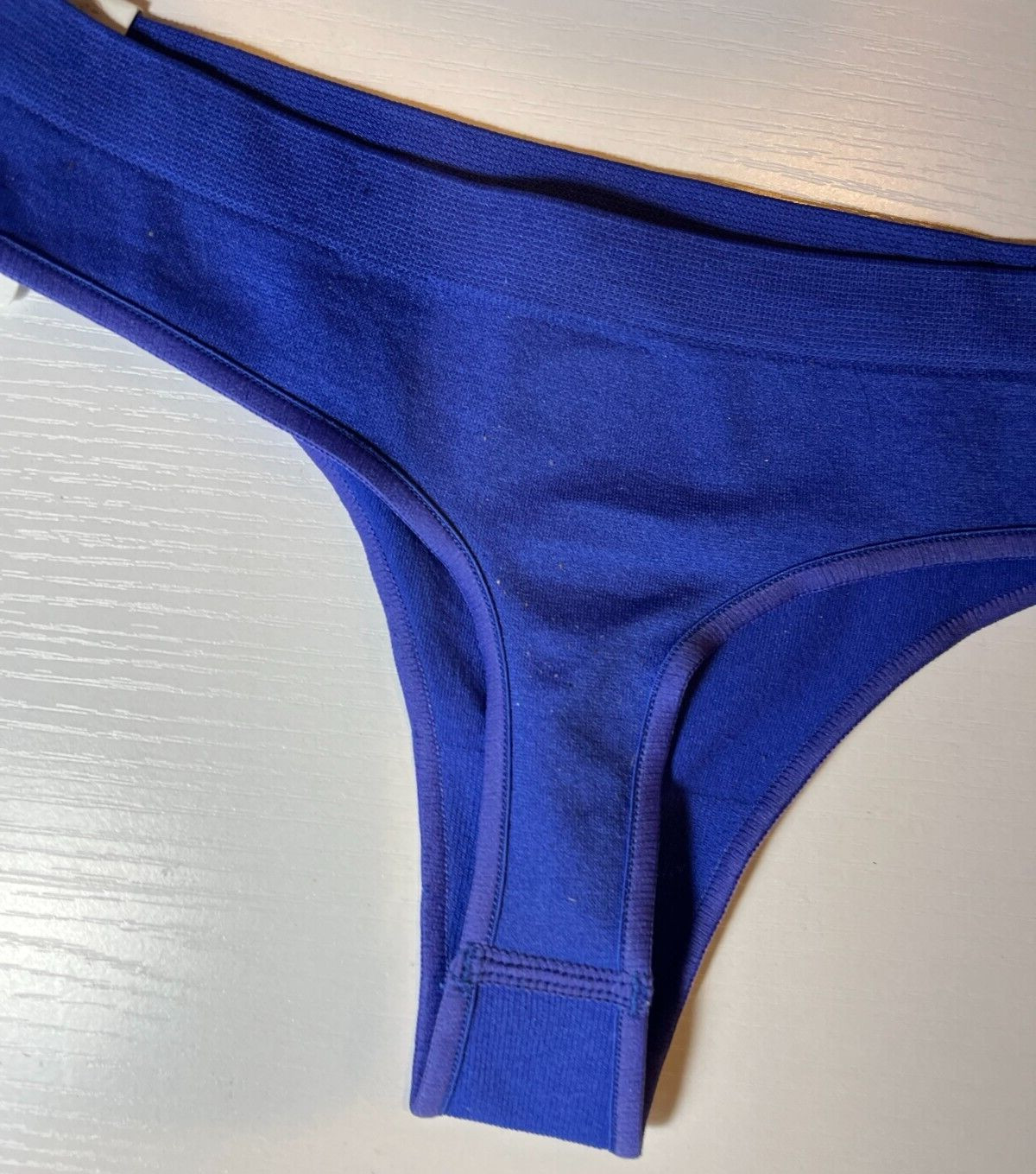 Lot/8 Juniors Seamless Thong Panties, Heather Grey / Blue Size XS