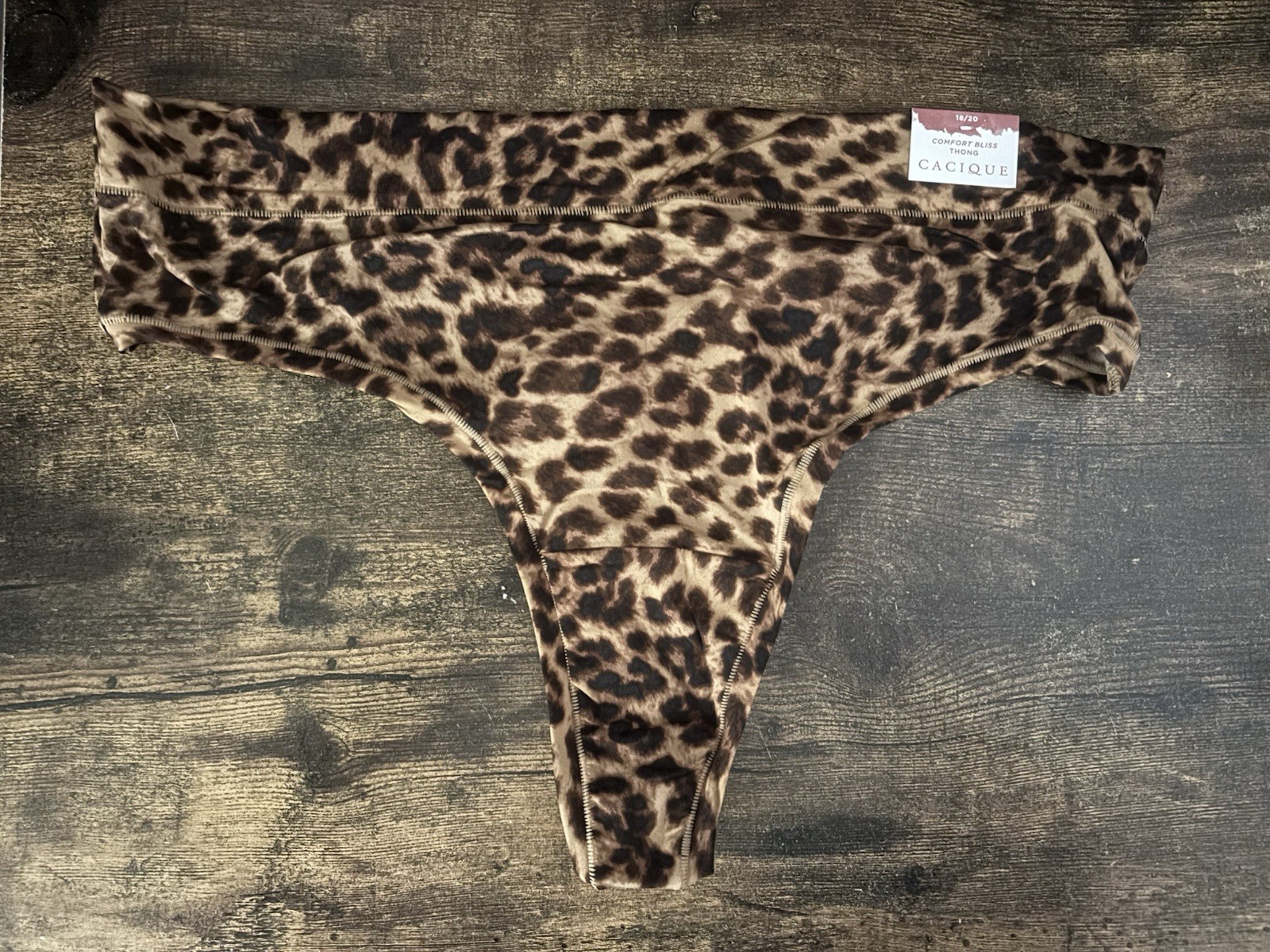 Plus Size 18/20 Lane Bryant Cacique Comfort Bliss Thong Leopard Mauve Cheetah