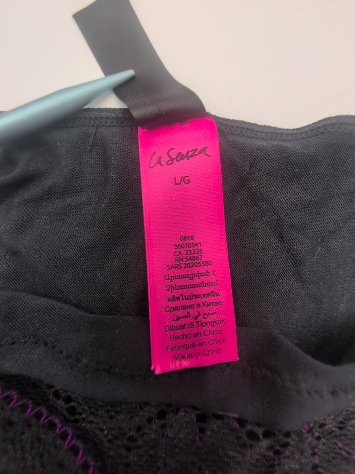 NWT LA SENZA Modal Cotton Purple Black Dark Teal underwear Hipsters SZ L (Read)