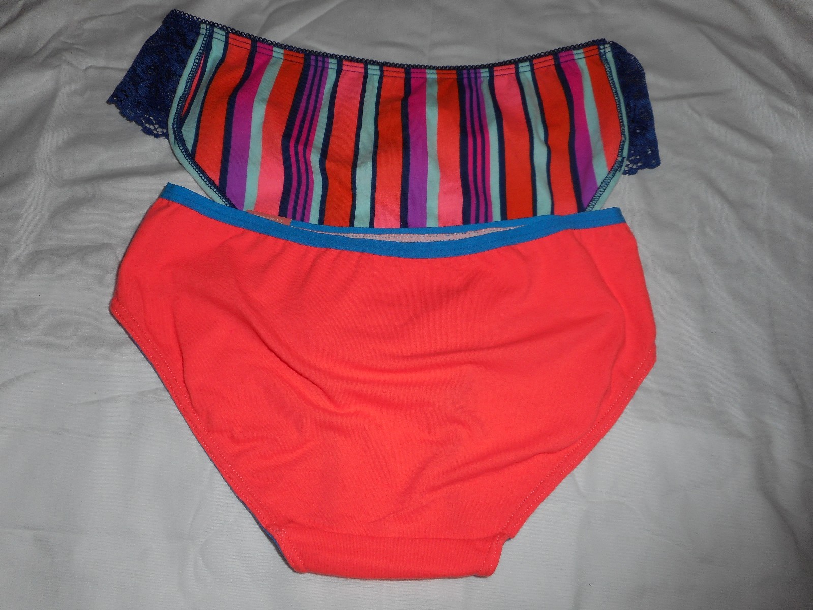 Women’s Flirtitude Hipster Panties Set of 2 X-Small Very Coral & Stripes 23