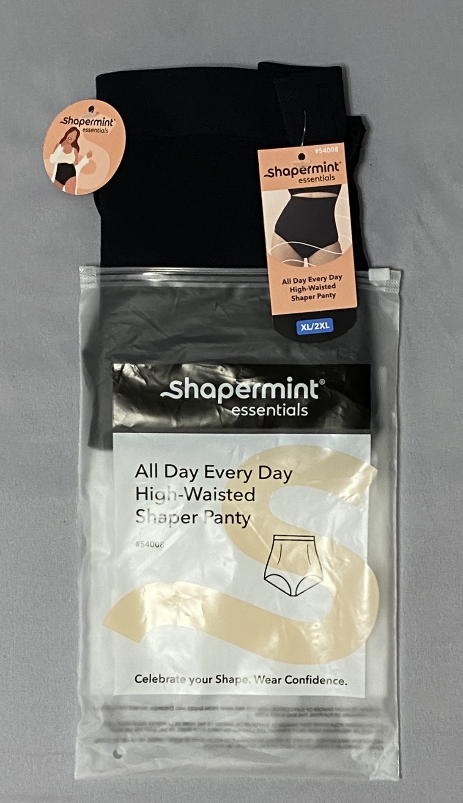 Shapermint Tummy Shaper Panty All Day Every Day High Waisted Black NWT 54008 2XL