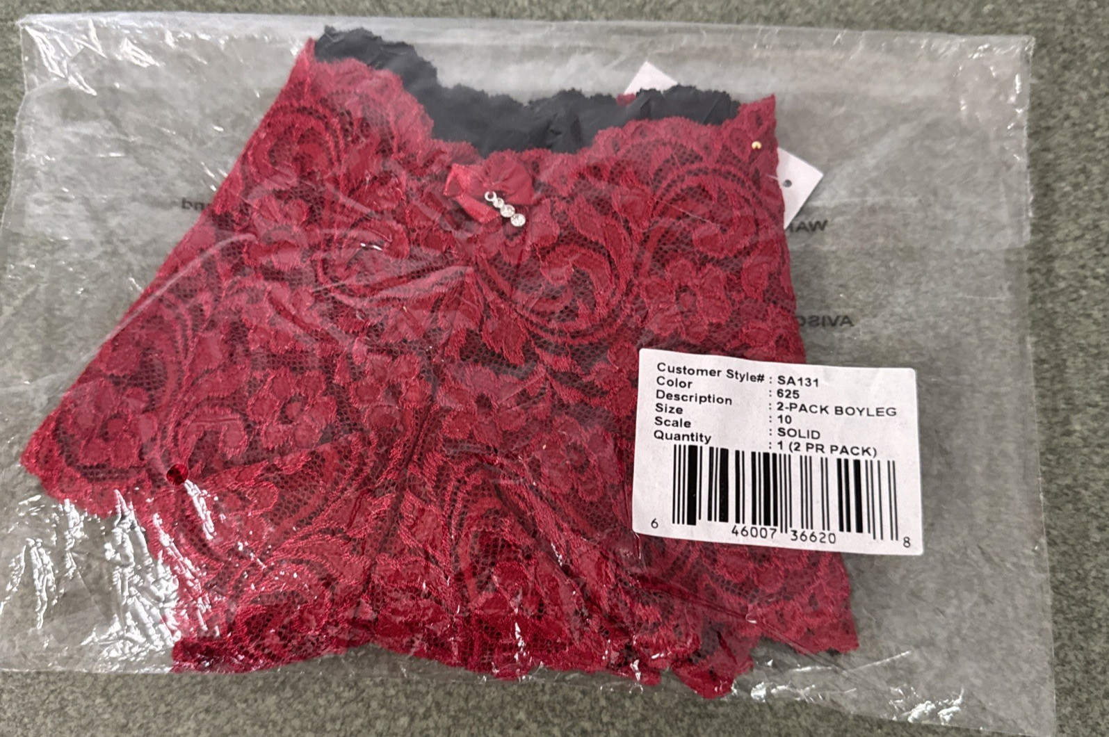 2pc. Smart & Sexy Women’s Signature Lace Cheeky Panty Fuchsia Size 10 NWT