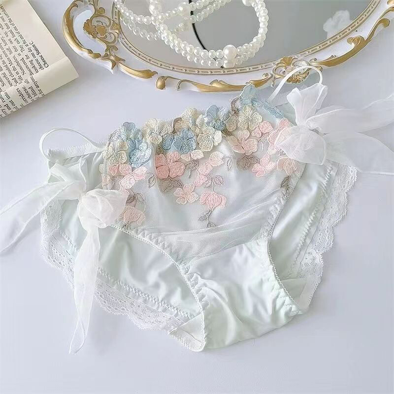 New Japanese Cute Girls Underwear Panties Briefs Floral Strappy Sweet Underpants