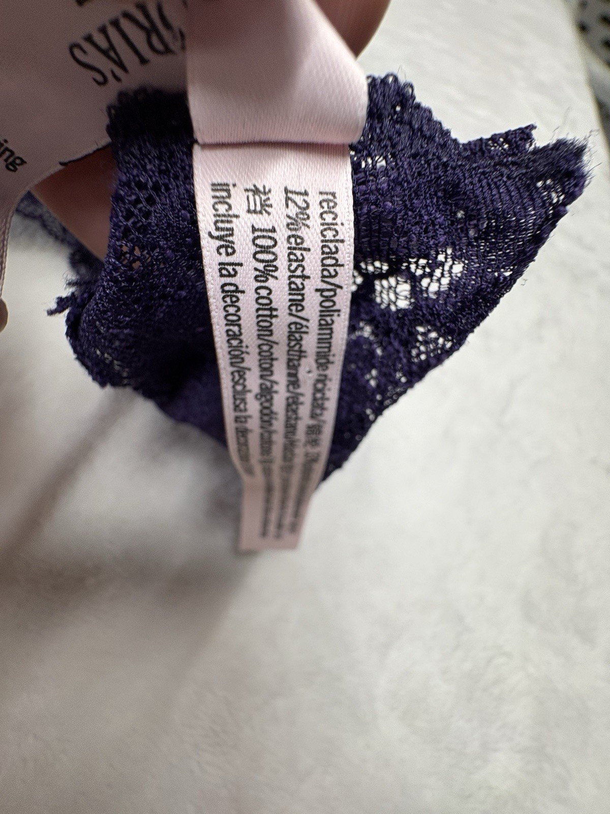 victoria’s secret panties Sequin Posey Lace Thong Panty, Amethyst M NWOT